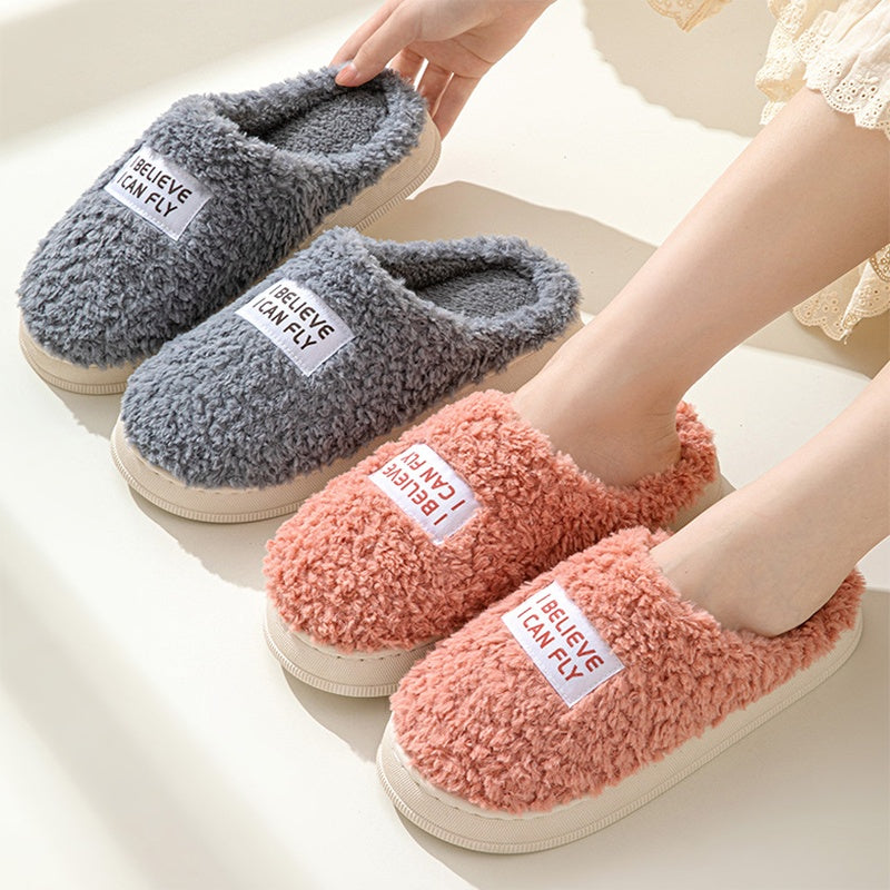 Home Slippers Indoor Outside Slides Winter Warm Fluffy Slippers Urban Haloo