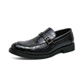 British Style Buckle Pointed Leather Shoes for Men
