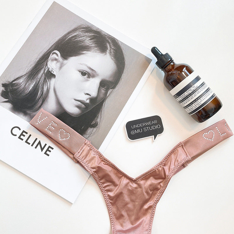 Women's Fashion Seamless Letter Rhinestone Shorts Urban Haloo