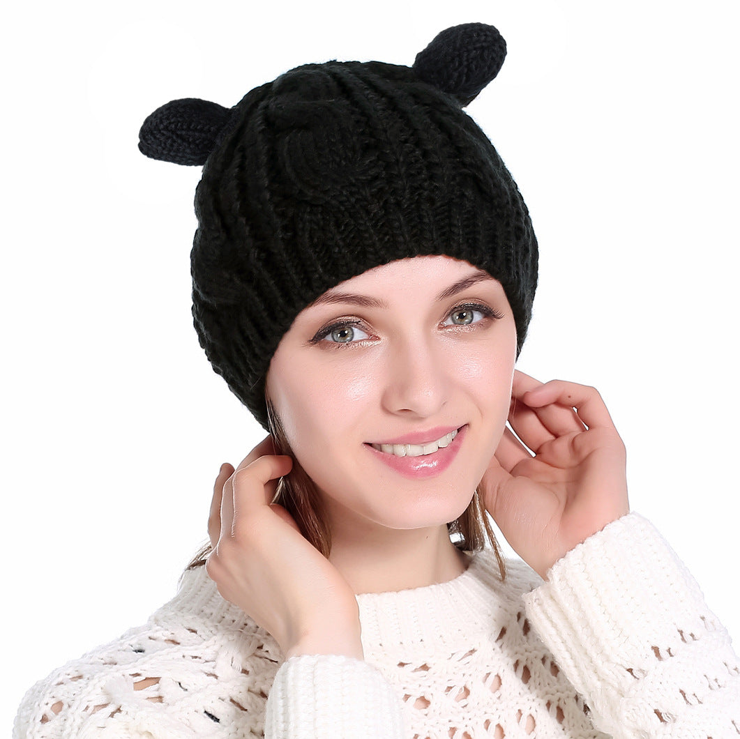 Autumn Winter Cat Ear Knit Beanie Urban Haloo
