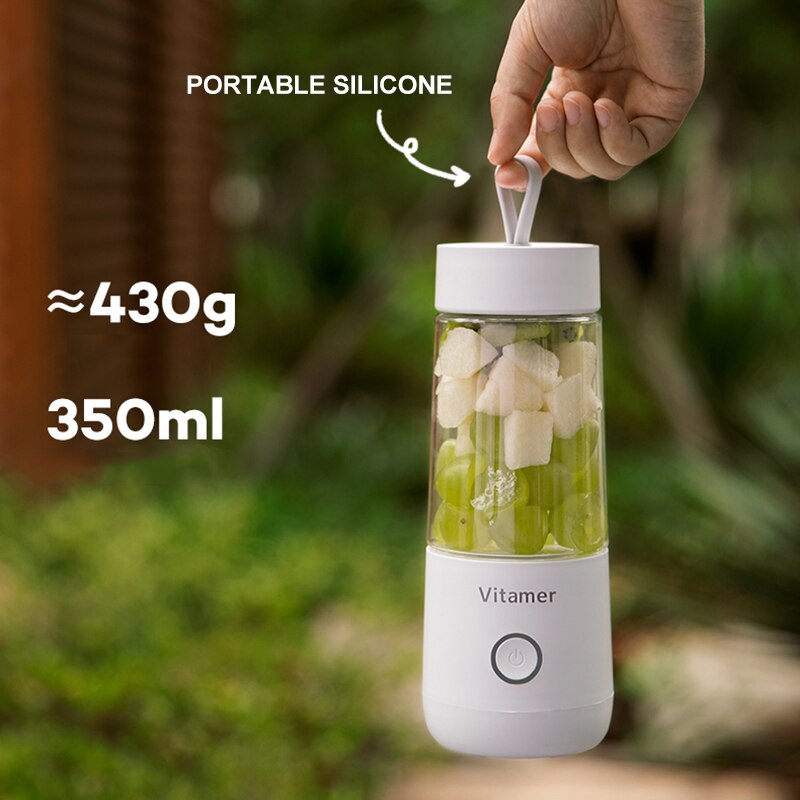 350ml Portable Blender Juicer Electric USB Rechargeable Mixer Smoothie Slushy Cup Juice Blender Bottle USB Charging Kitchen Gadgets - urban Haloo