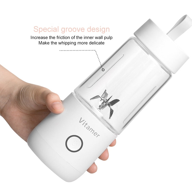 350ml Portable Blender Juicer Electric USB Rechargeable Mixer Smoothie Slushy Cup Juice Blender Bottle USB Charging Kitchen Gadgets - urban Haloo