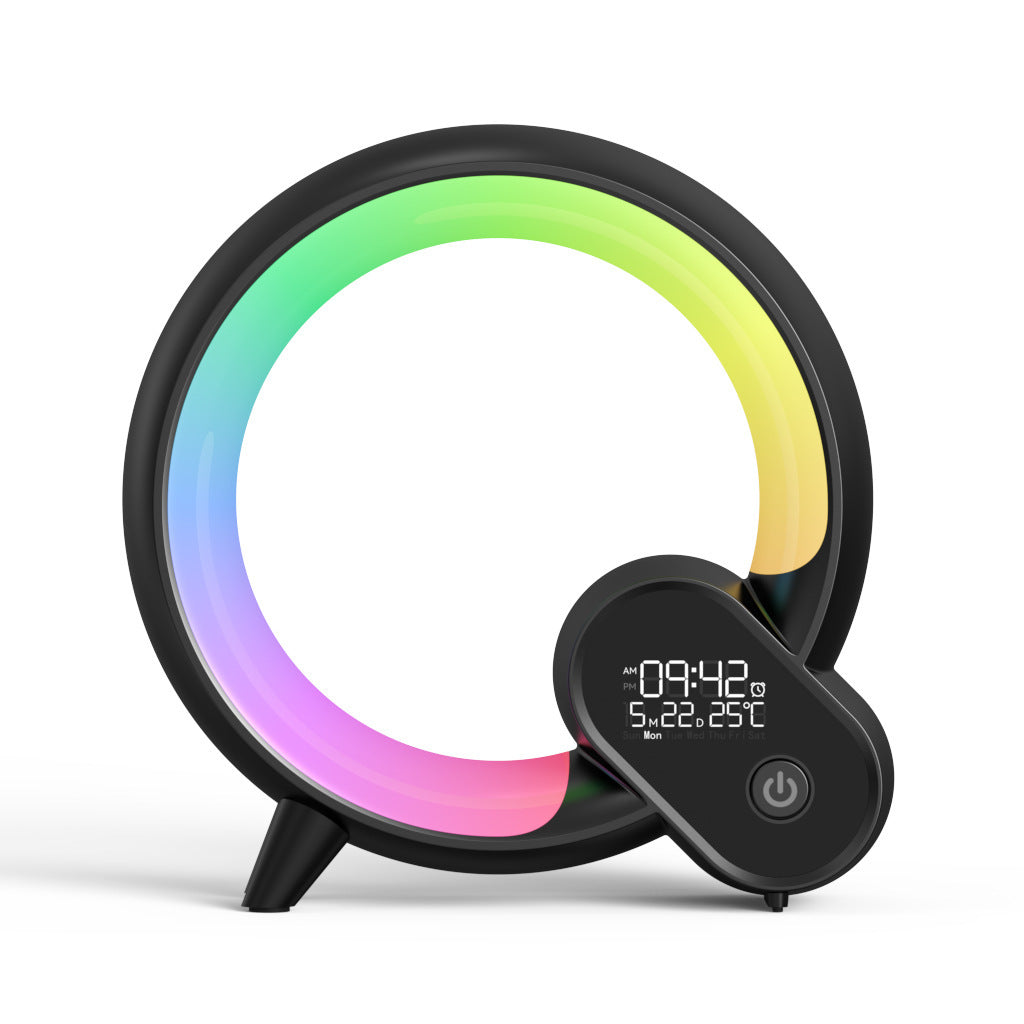 Creative Q Light Analog Sunrise Digital Display Alarm Clock Bluetooth Audio Intelligent Wake-up Q Colorful Atmosphere Light - urban Haloo