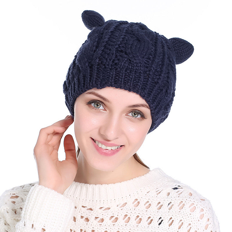 Autumn Winter Cat Ear Knit Beanie Urban Haloo