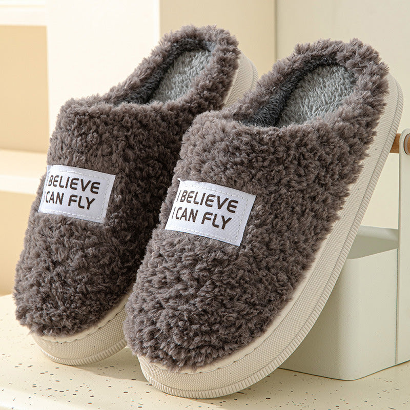Home Slippers Indoor Outside Slides Winter Warm Fluffy Slippers Urban Haloo
