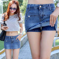 Two-Piece Denim Shorts, Summer Skirt Shorts