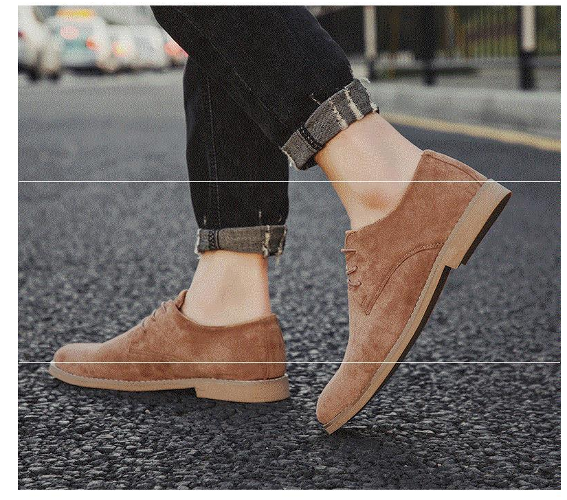 Retro Low-Top British Men's Martin Boots featuring classic leather design and sturdy soles, stylish footwear for casual wear.