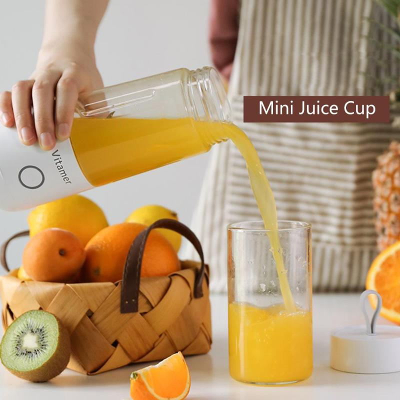 350ml Portable Blender Juicer Electric USB Rechargeable Mixer Smoothie Slushy Cup Juice Blender Bottle USB Charging Kitchen Gadgets - urban Haloo