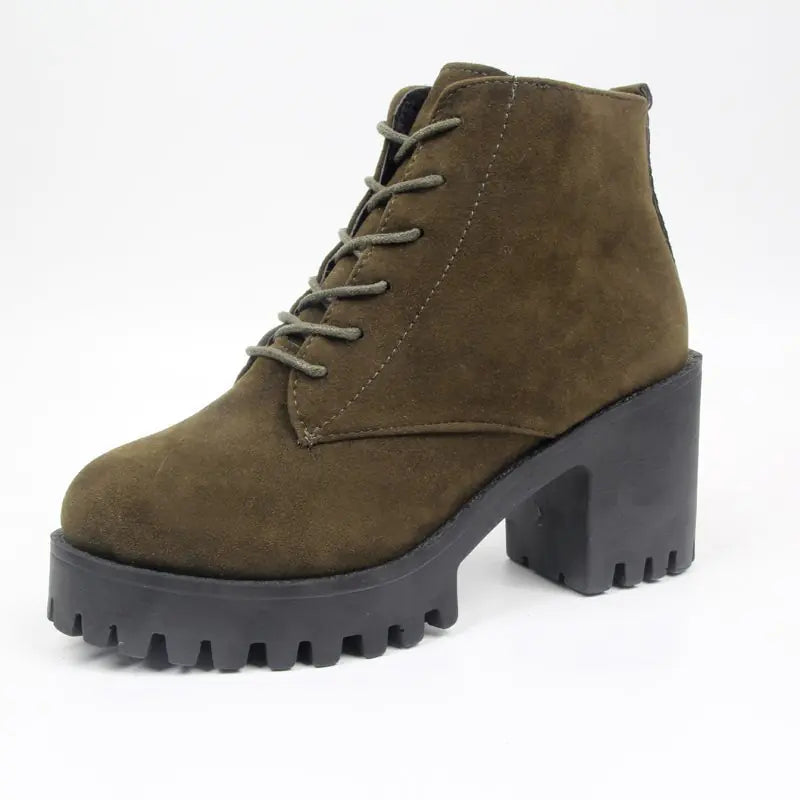 British Style Women's Thick Heel Ankle Boots for Fall/Winter - urban Haloo