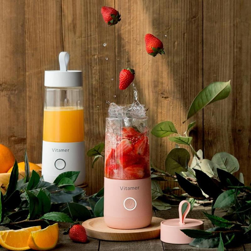 350ml Portable Blender Juicer Electric USB Rechargeable Mixer Smoothie Slushy Cup Juice Blender Bottle USB Charging Kitchen Gadgets - urban Haloo