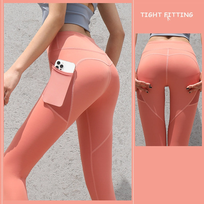 Gym Sport Seamless Leggings With Pockets Push Up High Waist Pants Women Fitness Running Yoga Pants Gym Sport Seamless Leggings Urban Haloo
