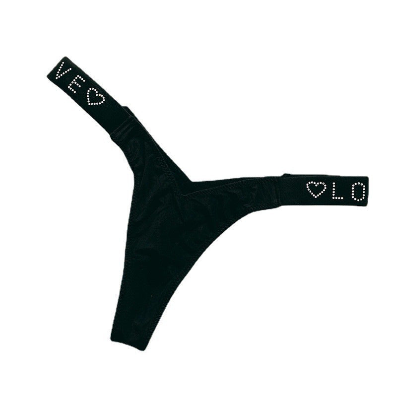 Women's Fashion Seamless Letter Rhinestone Shorts Urban Haloo