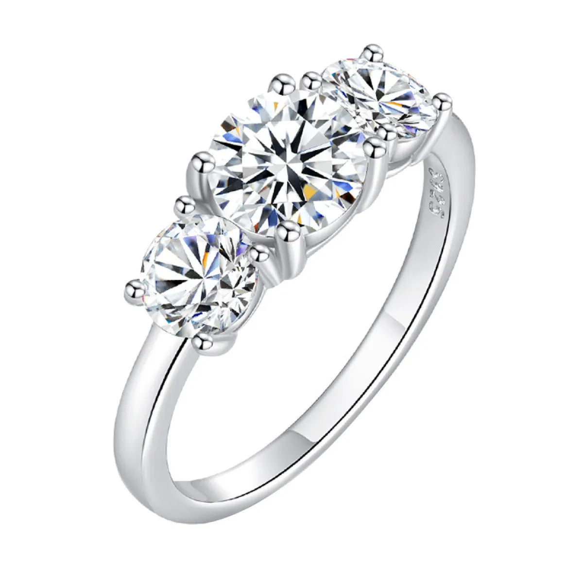 Moissanite Sterling Silver Ring