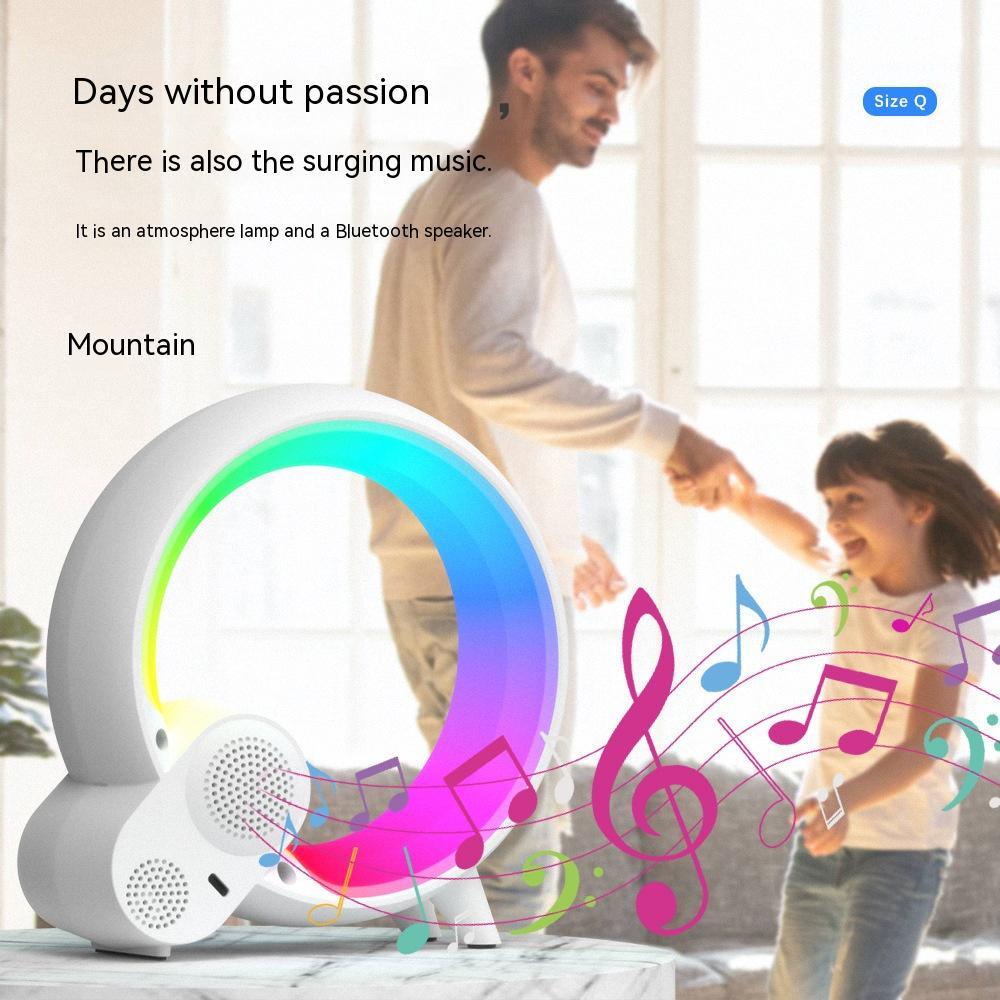 Creative Q Light Analog Sunrise Digital Display Alarm Clock Bluetooth Audio Intelligent Wake-up Q Colorful Atmosphere Light - urban Haloo