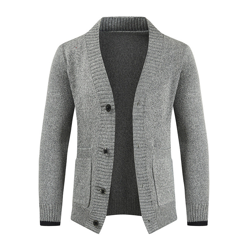 Men Cardigan Sweater Button Long Sleeve Urban Haloo