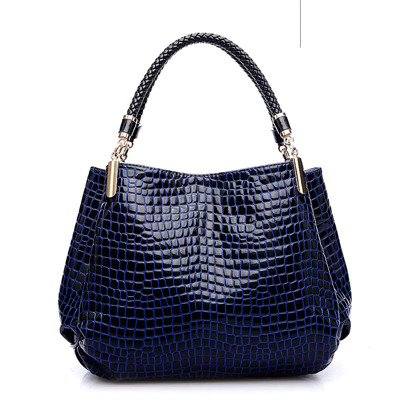 Women Crocodile Pattern Handbag and Shoulder Bag