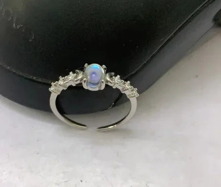 S925 Sterling Silver Moonstone Ring for Women