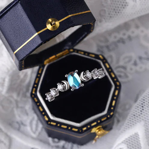 S925 Sterling Silver Moonstone Ring for Women