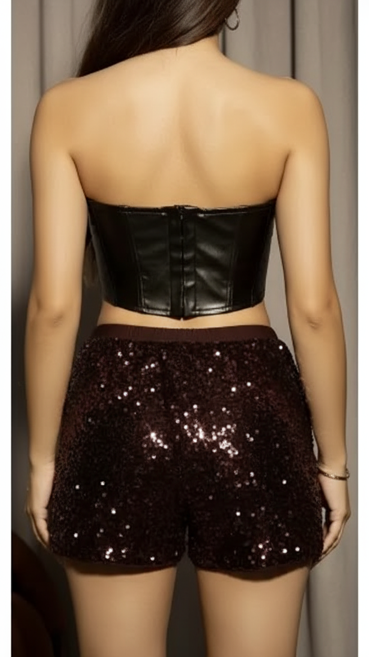 Waist Sequin Shorts – Slim Fit