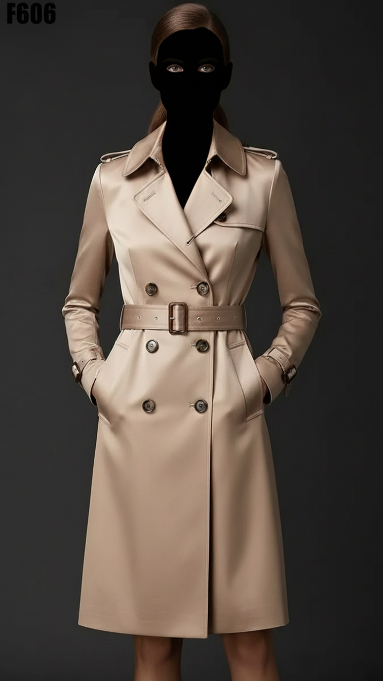 Scarlett Women Trench Coat - Double-Breasted Design - urban Haloo