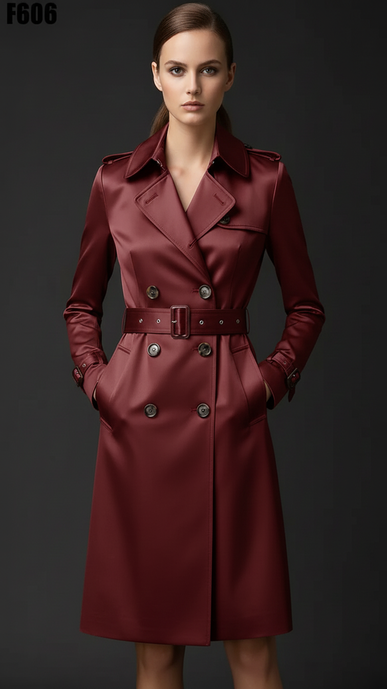 Scarlett Women Trench Coat - Double-Breasted Design - urban Haloo