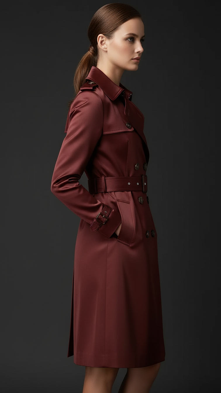 Scarlett Women Trench Coat - Double-Breasted Design - urban Haloo