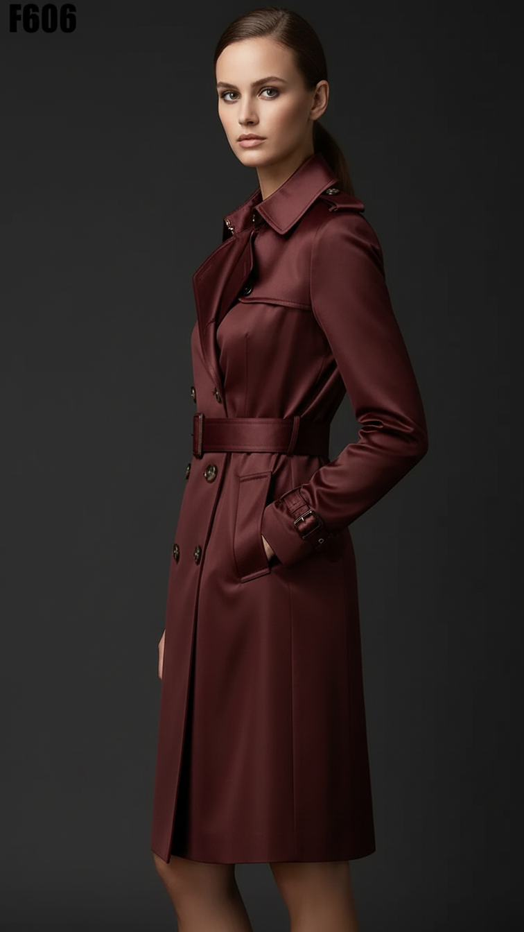 Scarlett Women Trench Coat - Double-Breasted Design - urban Haloo