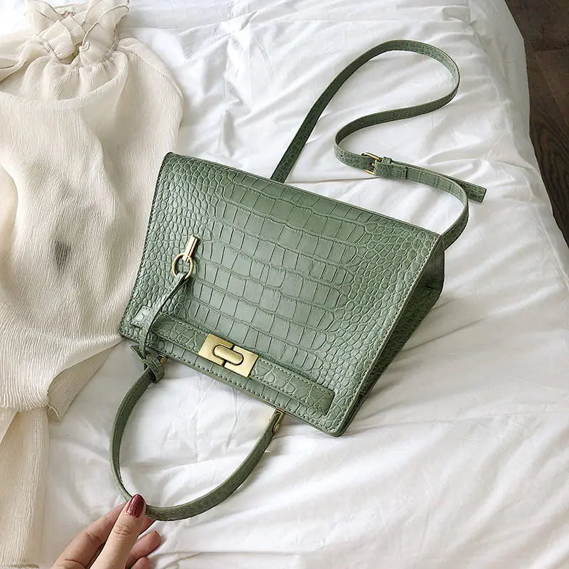 Crocodile Pattern Handbag and Crossbody Bag