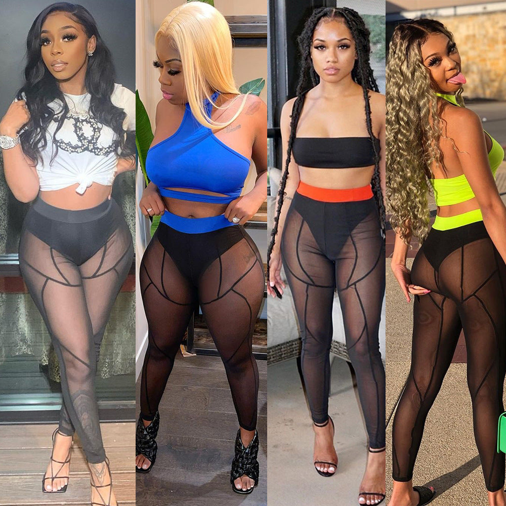 Colorblock Mesh Leggings - Skinny Casual Workout Pants | Urban Haloo" (includes primary keywords and brand) Urban Haloo