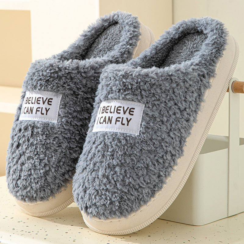 Home Slippers Indoor Outside Slides Winter Warm Fluffy Slippers Urban Haloo