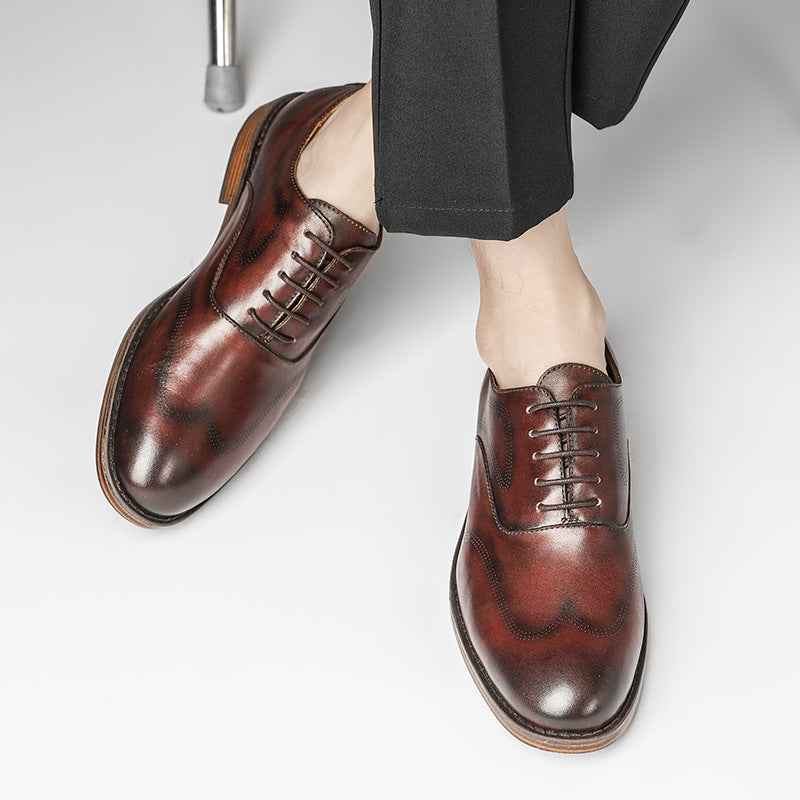 Men's Low-top British Retro Polished Dress Shoes
