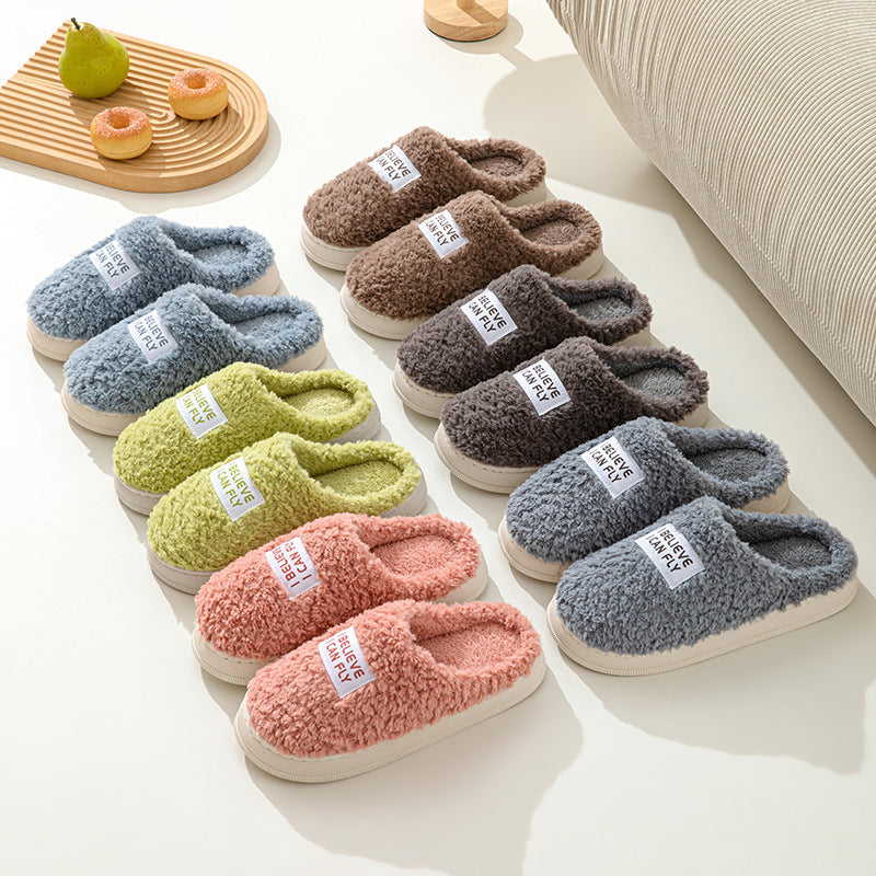 Home Slippers Indoor Outside Slides Winter Warm Fluffy Slippers Urban Haloo