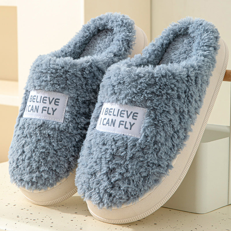 Home Slippers Indoor Outside Slides Winter Warm Fluffy Slippers Urban Haloo