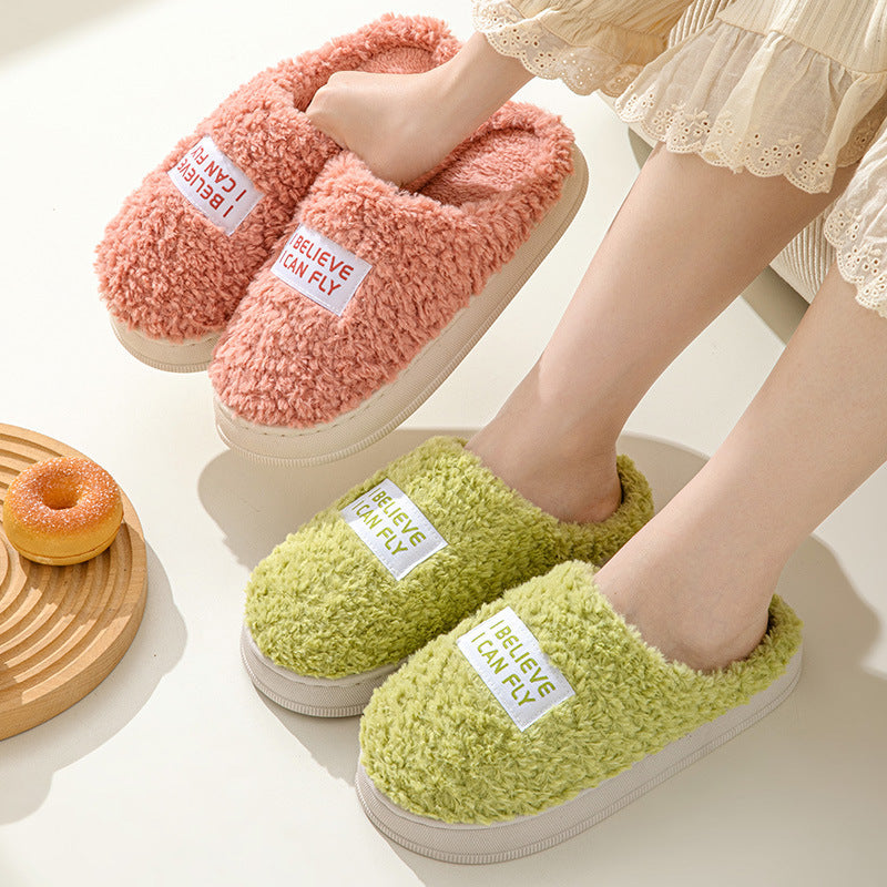 Home Slippers Indoor Outside Slides Winter Warm Fluffy Slippers Urban Haloo