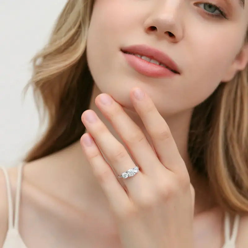 Moissanite Sterling Silver Ring