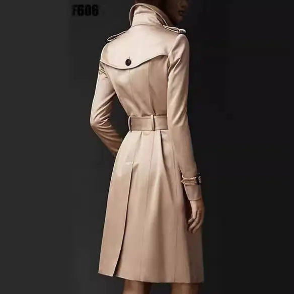 Scarlett Women Trench Coat - Double-Breasted Design - urban Haloo