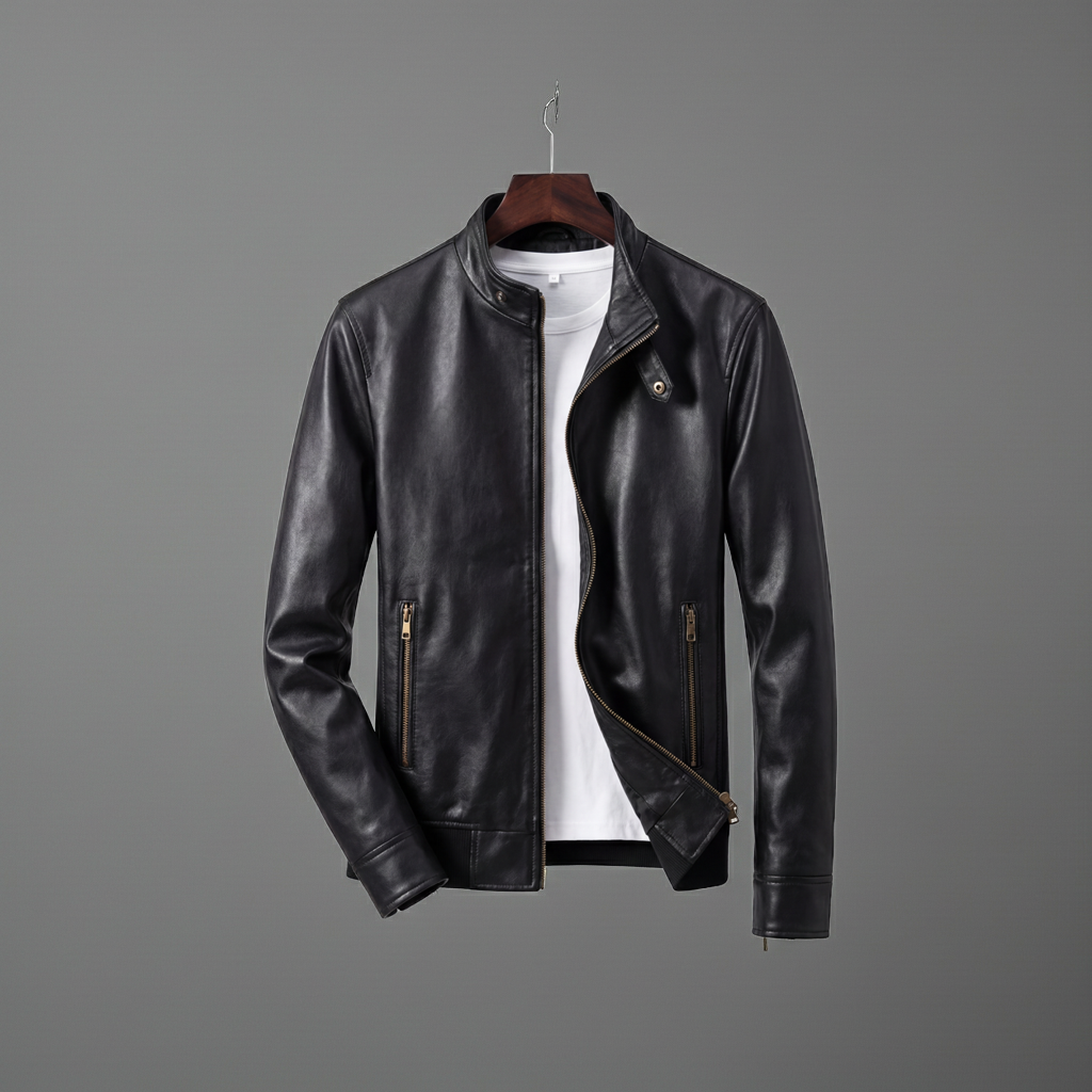 Fashion Detachable Hooded Jacket With Pockets Casual Solid Leather - urban Haloo